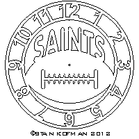 nfl saints clock face dxf