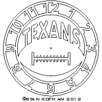 Texans football clock dxf