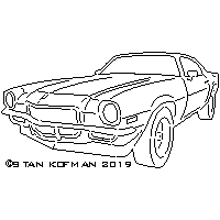 dxf cnc 1972 Camaro Z28